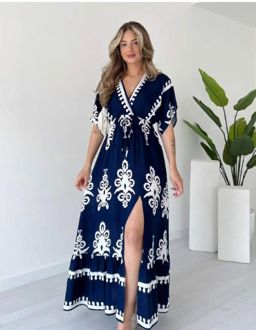 NWH Ethnic Motifs Print Maxi Dress