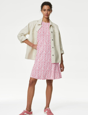 Marks & Spencer Floral Print Drop-Waist Dress