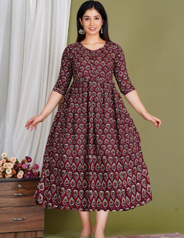 Pakiza Enterprises Ethnic Motifs Print Fit & Flare Midi Dress