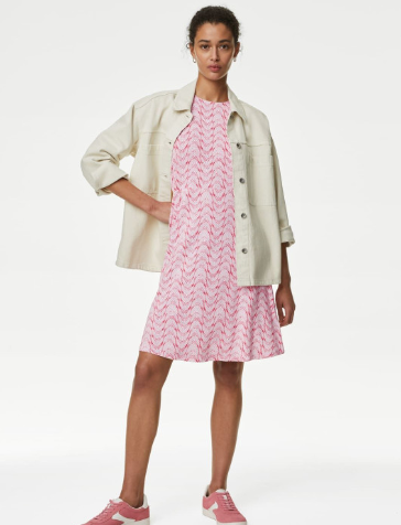 Marks & Spencer Floral Print Drop-Waist Dress