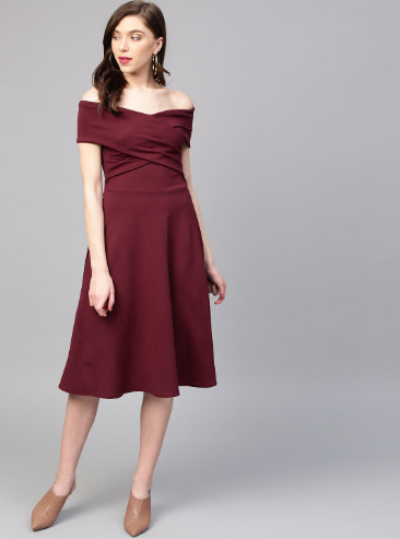 Pakiza Enterprises Floral Print Fit & Flare Midi Dress