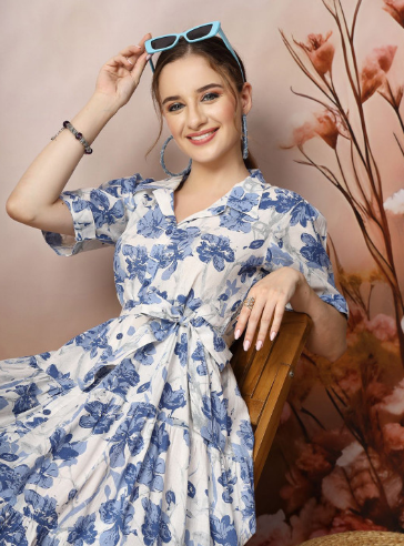 Stylum Floral Print Fit & Flare Maxi Dress
