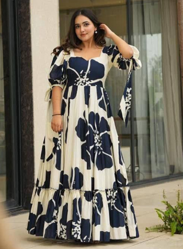CORSICA Floral Printed Tie-Ups Detail Maxi Dress