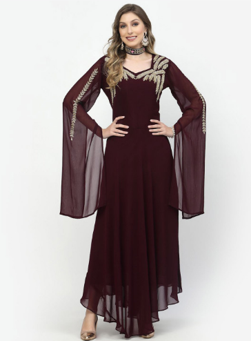 TS LIFESTYLE Women Embroidered A-Line Maxi Dress