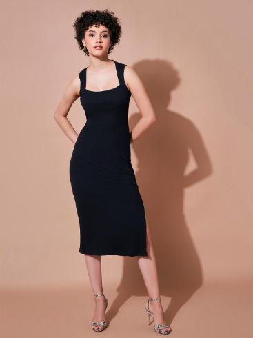 SASSAFRAS BASICS Sheath Midi Dress
